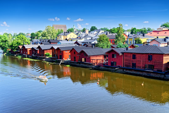 Stadt Porvoo am Fluss Porvoonjoki, Finnland