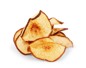 dried apple rings isolated on white background