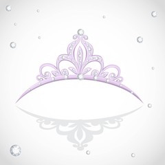 Shining violet tiara with diamonds on a white background © Azuzl