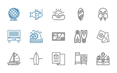 ocean icons set