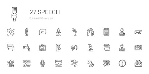 speech icons set