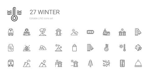 winter icons set