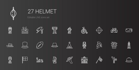 helmet icons set