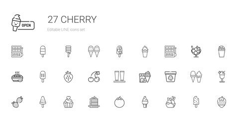 cherry icons set