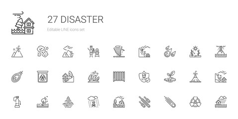disaster icons set