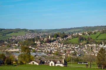 Stroud town sits in an area known as The Five Valleys on the edge of the Cotswold escarpment in Gloucestershire, UK