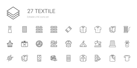 textile icons set