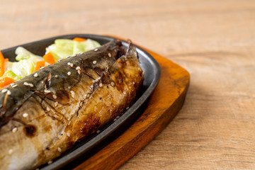 Grilled Saba fish steak with teriyaki sauce