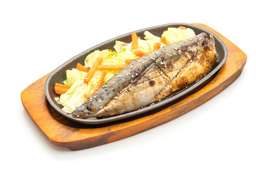 Grilled Saba fish steak with teriyaki sauce