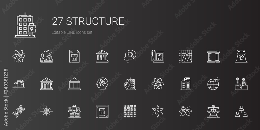 Poster structure icons set
