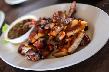 Pork roast and dipping sauce