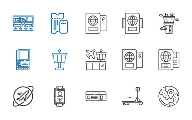 passport icons set