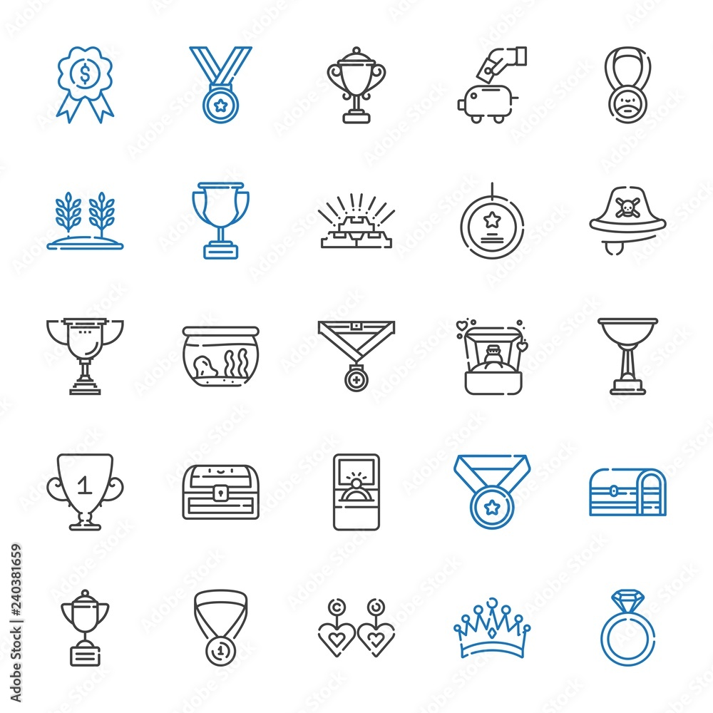 Poster gold icons set