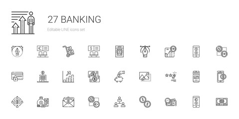 banking icons set