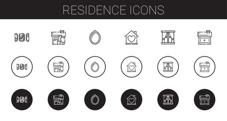 residence icons set