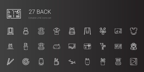 back icons set