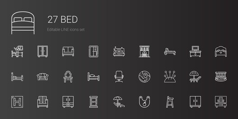 bed icons set