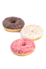 Fototapeta na wymiar Fresh donut with sugar glaze closeup