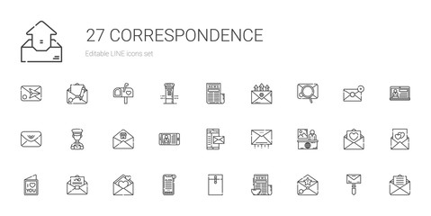 correspondence icons set