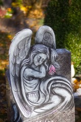 Sculptures of angels on graves give comfort and confidence in the time of mourning