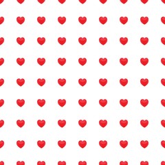 Heart red on white seamless pattern. Fashion graphic background design. Abstract texture of valentines day. Colorful template for prints, textiles, wrapping, wallpaper, website. Vector illustration