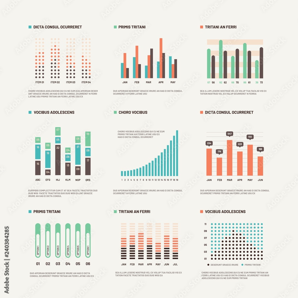 Poster infographic. workflow layout marketing diagram. statistic charts and stock infocharts. abstract info