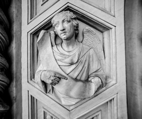 bas-relief of angel