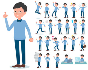 flat type Blue clothing glass dad_emotion