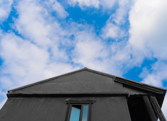 the old building no have blue sky