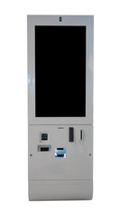 Tax Refund kiosk with big screen in a shopping mall