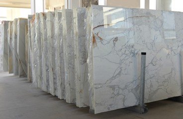 stack of marble slab - marble industry factory 