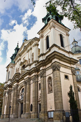 Naklejka premium Church of St. Anne in Krakow, Poland. Catholic church of the 17th century in Baroque style. Sights of Europe