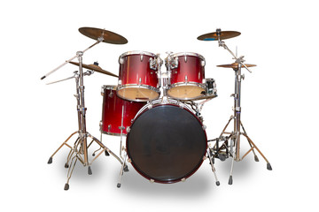 Drum set isolated on white background. This has clipping path.