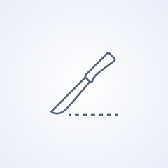 Medical Scalpel Knife, vector best gray line icon