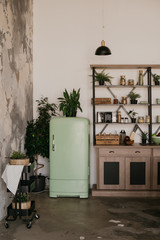 Kitchen interior in vintage style