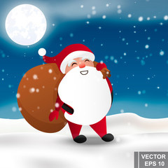 Santa Claus. cartoonish happy. New Year's and Christmas. present. Happiness. For your design.