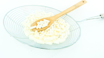 Medical pill make a portion like cooking of food concept