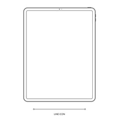 tablet outline icon on white background. stock vector illustration eps10