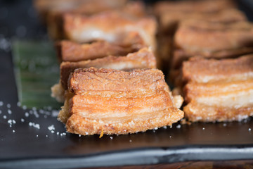 Deep fried crispy pork belly with salted