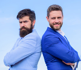 Business people concept. Bearded business people posing confidently. Perfect in every detail....