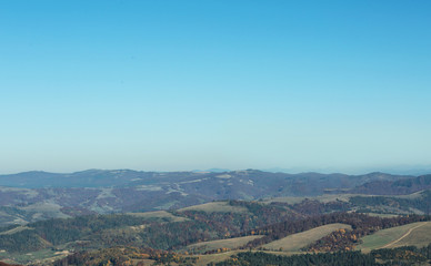Amazing mountain landscape with blue sky on sunny day