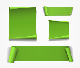 Vector Green Roll paper Merry Christmas concept isolated on white background, illustration