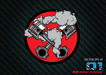 Engine shoulder, Car piston, racing car logo graphic design illustration vector template
