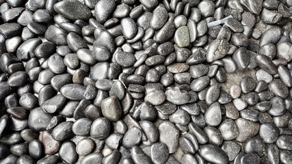 White pebbles stone texture or background in the daylight