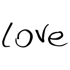 Love lettering. Calligraphy love. Handwritten love font.