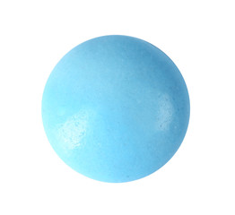 Pill on white background, top view. Medical care and treatment