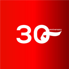 30 Year Anniversary Vector Template Design Illustration