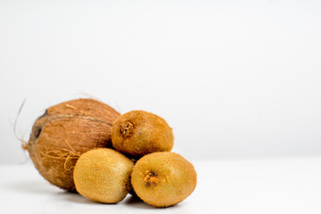 Creative layout made of fruits on a white background