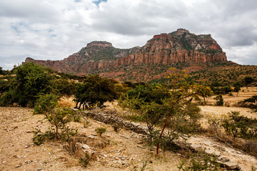 Desolate Landscape in the Tigray area in the North of Ethiopia, between Axum and Lalibela