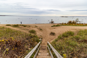 Looking down the stairs to the beach